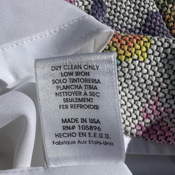 Worth New York White Azalea Coral Openweave Floral Print Sheath Dress M - Picture 15 of 15